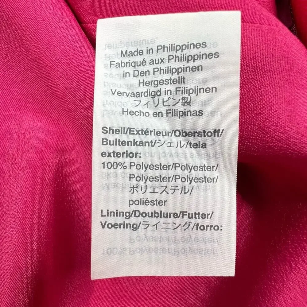 J. Crew 365 Foldover Satin-Back Crepe Dress Size 16 Pink Strappy Feminine Party